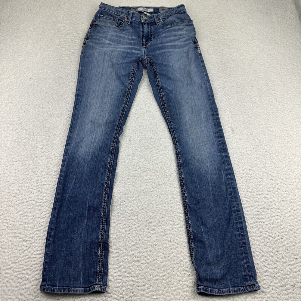 BKE Alec Jeans Men's 29R (29X31.5) Straight Leg Whiskered Western Rodeo Cowboy